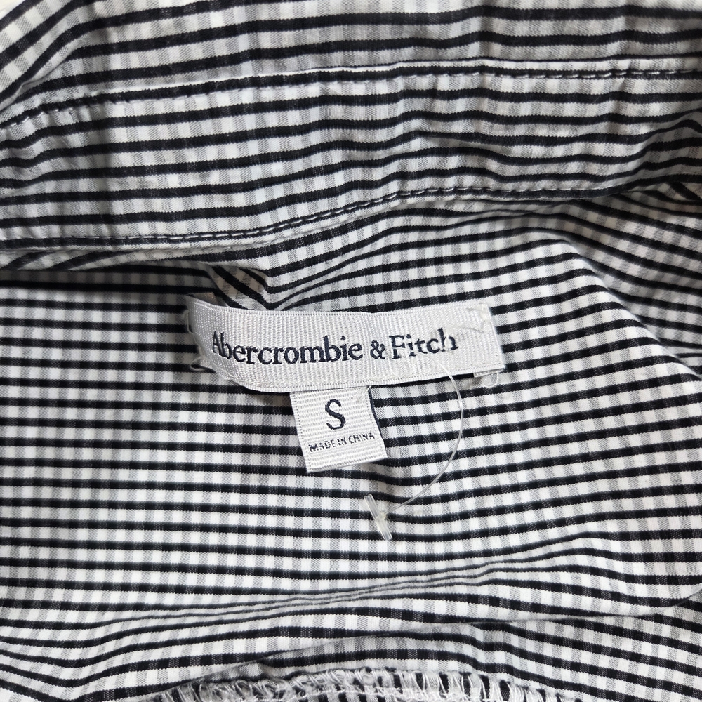 Abercrombie & Fitch Shirt Dress SMALL Mini Black White Checkered Sleeveless - Picture 3 of 12